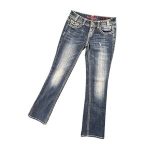 Rock & Roll Cowgirl Low Rise Bootcut Jeans 28x33 Rodeo Western Concert Denim